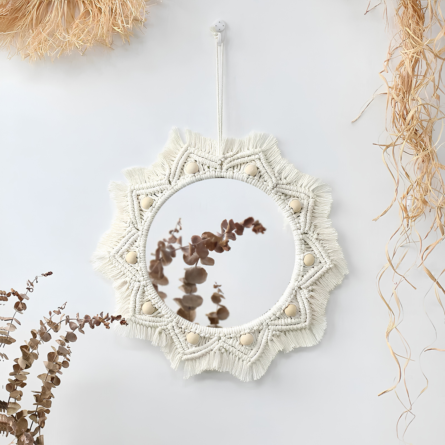 Macrame Wall Hanging Round Mirror
