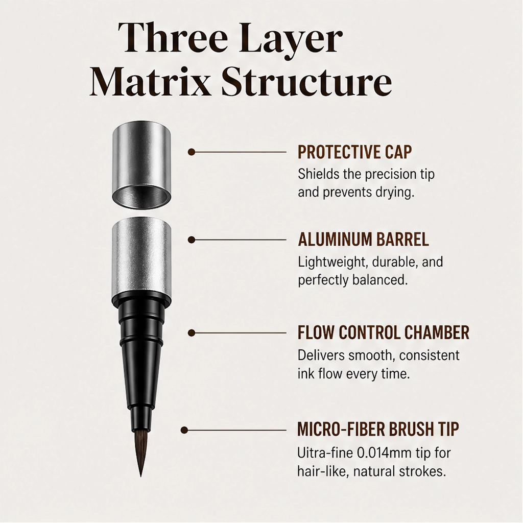 Ultra-fine 4-in-1 waterproof liner pen for brows, eyes & hairline + buy 1 get 1 free
