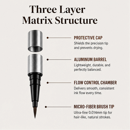 Ultra-fine 4-in-1 waterproof liner pen for brows, eyes & hairline + buy 1 get 1 free