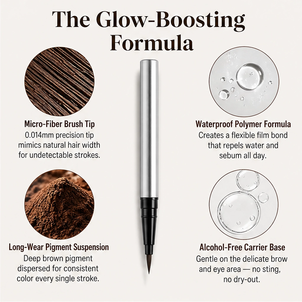 Ultra-fine 4-in-1 waterproof liner pen for brows, eyes & hairline + buy 1 get 1 free
