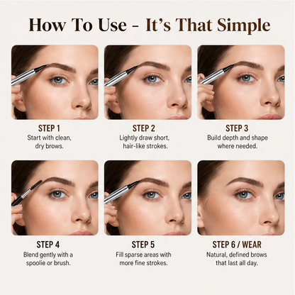 Ultra-fine 4-in-1 waterproof liner pen for brows, eyes & hairline + buy 1 get 1 free
