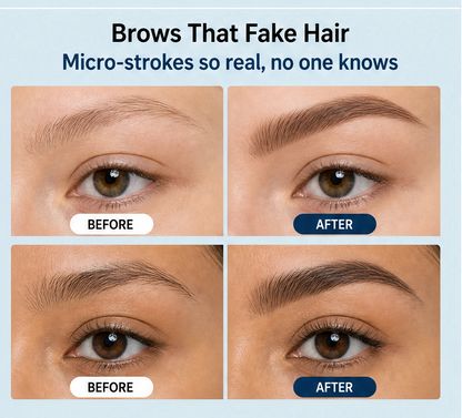 2-in-1 Waterproof microblading brow pen with tint brush