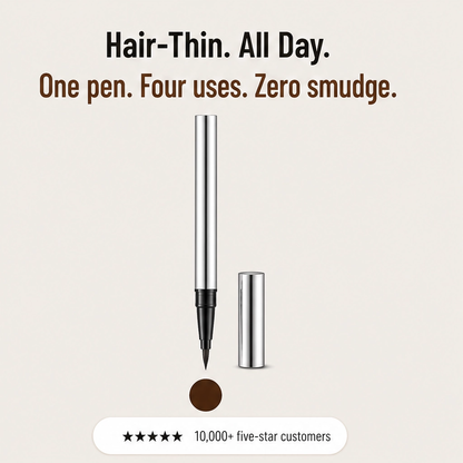 Ultra-fine 4-in-1 waterproof liner pen for brows, eyes & hairline + buy 1 get 1 free
