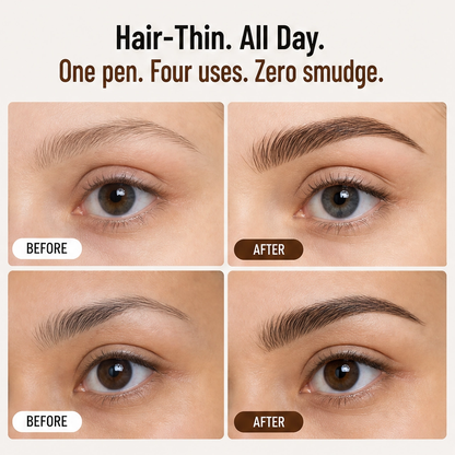 Ultra-fine 4-in-1 waterproof liner pen for brows, eyes & hairline + buy 1 get 1 free