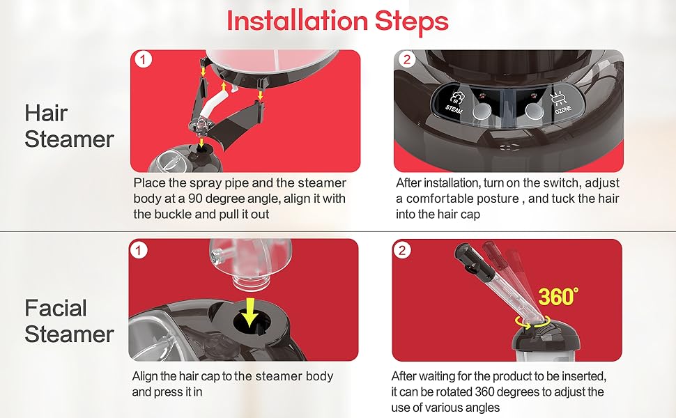 Hair Steamer 2 in 1 Ozone Facial Steamer for Personal Care