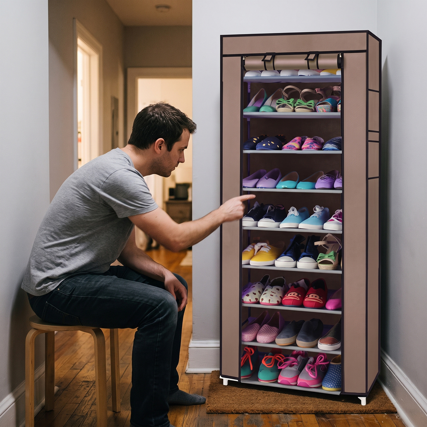 Vertical Shoe Rack - Premium 10-Tier
