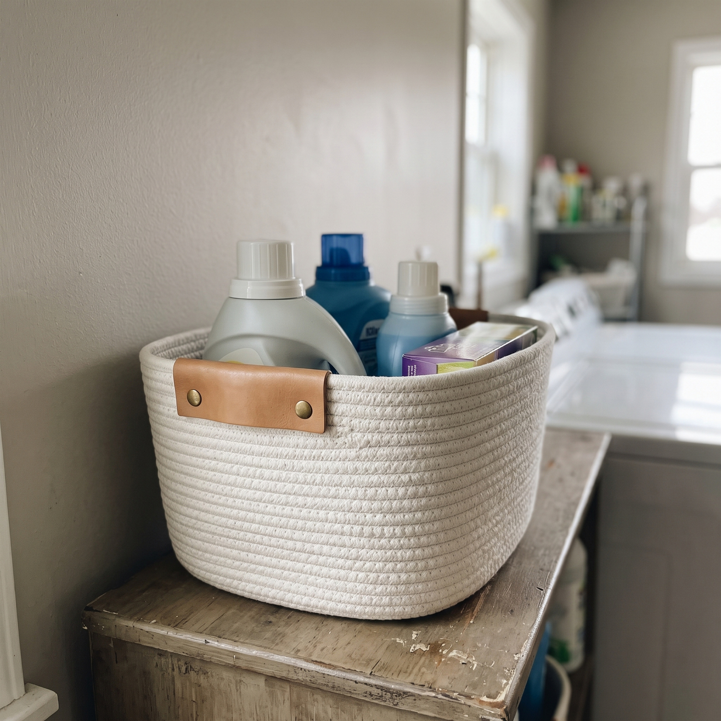 Tapered Cream Rope Basket - 13"