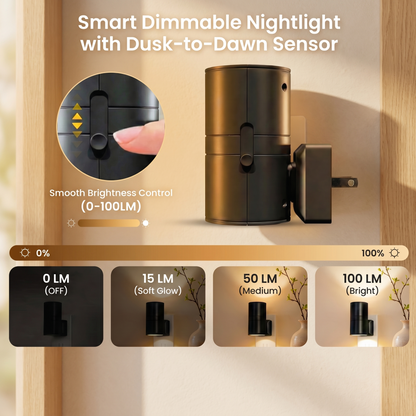Luma One | Plug-In LED Night Light for Modern Room Decor & Hallways
