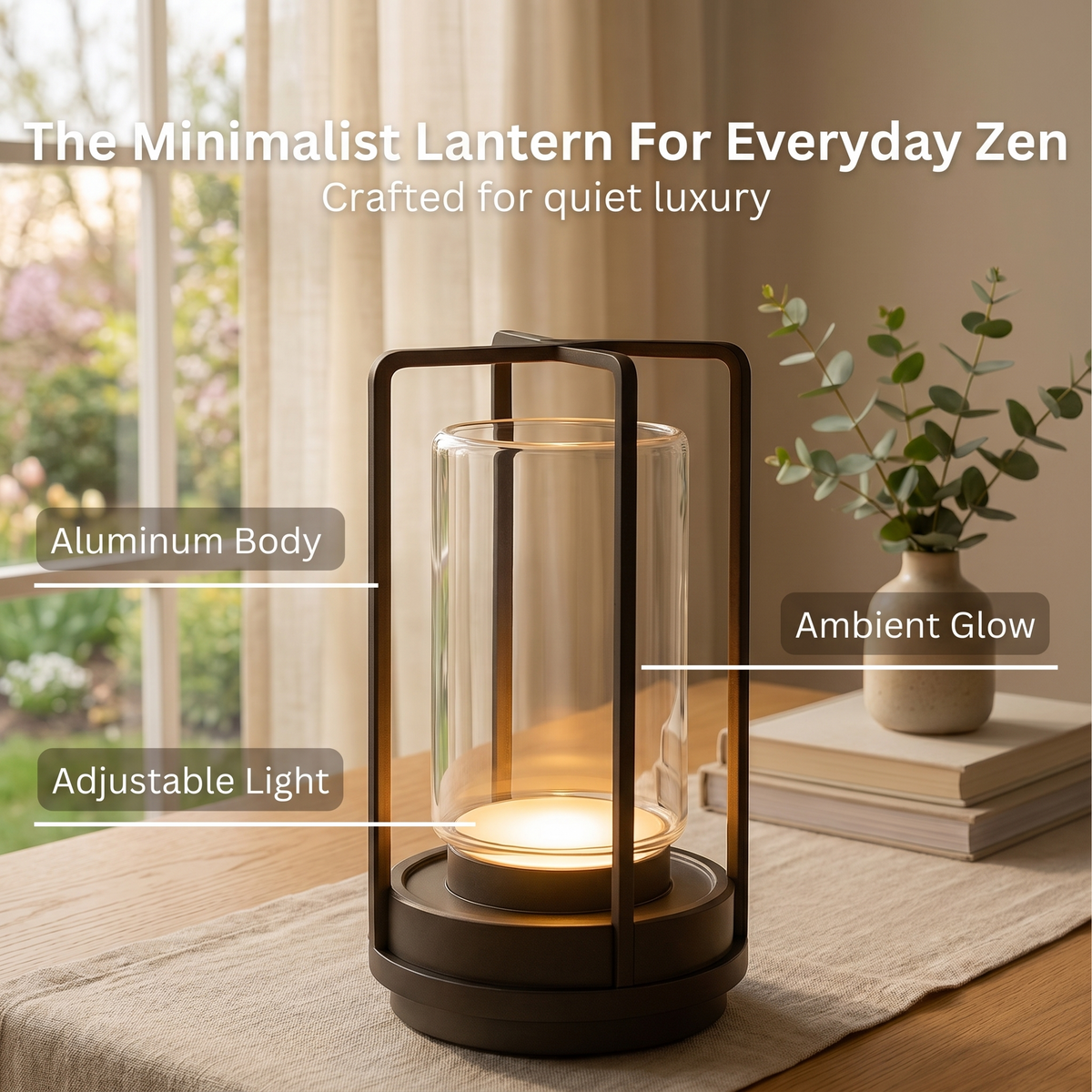 Sora Minimalist Lantern – Cordless Ambient LED Lamp