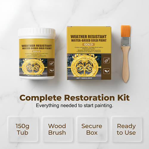Weather-resistant - water-based gold paint