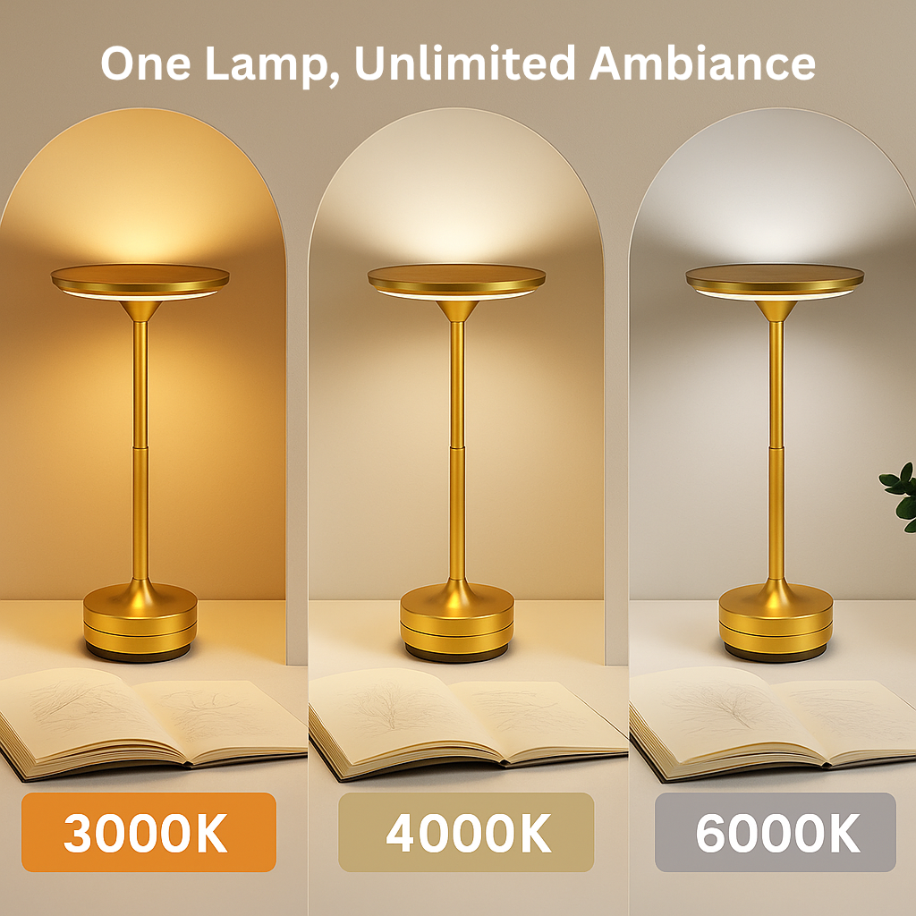 Luma Solis Cordless Minimalist Table Lamp - Rechargeable LED Accent Light