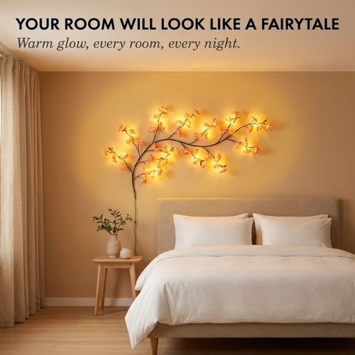 BLOOMDUSK™ – BENDABLE CHERRY BLOSSOM VINE LED WALL LIGHT