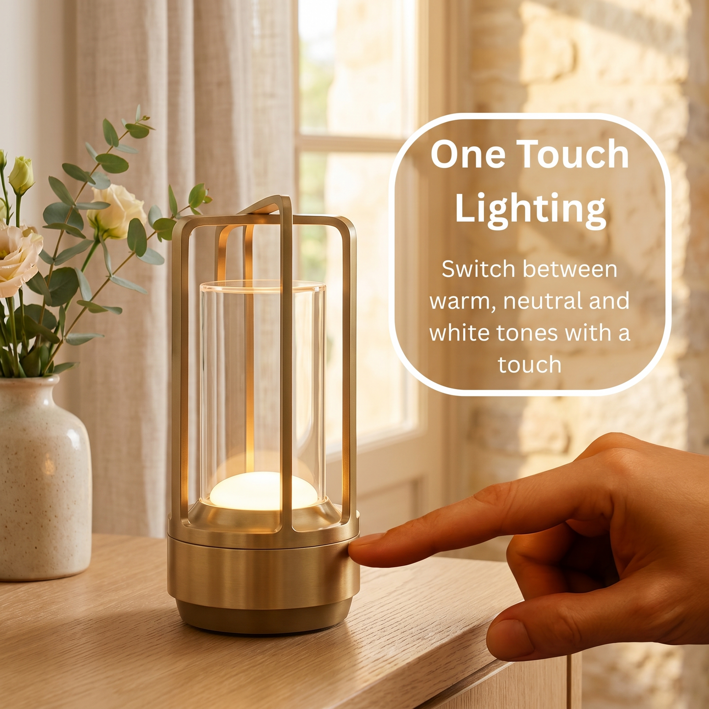 Sora Minimalist Lantern – Cordless Ambient LED Lamp
