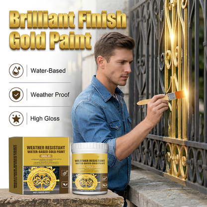 Weather-resistant - water-based gold paint