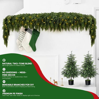 Pre-lit Christmas Cedar Garland