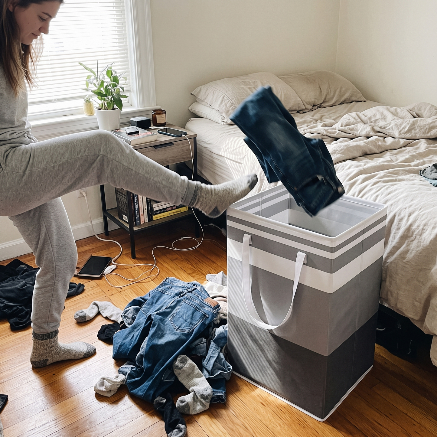 Waterproof Fabric Laundry Basket - 75 L