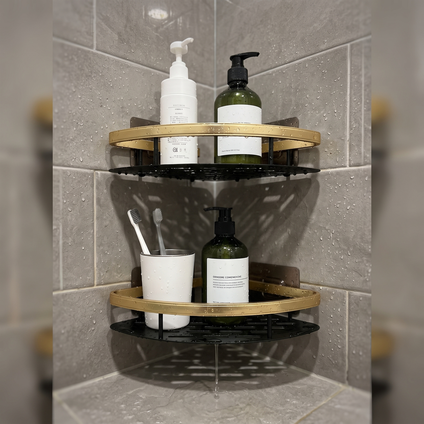 Heavy-Duty Aluminum Corner Shower Basket – Rustproof No-Drill Shelf