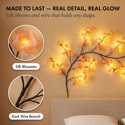 BLOOMDUSK™ – BENDABLE CHERRY BLOSSOM VINE LED WALL LIGHT