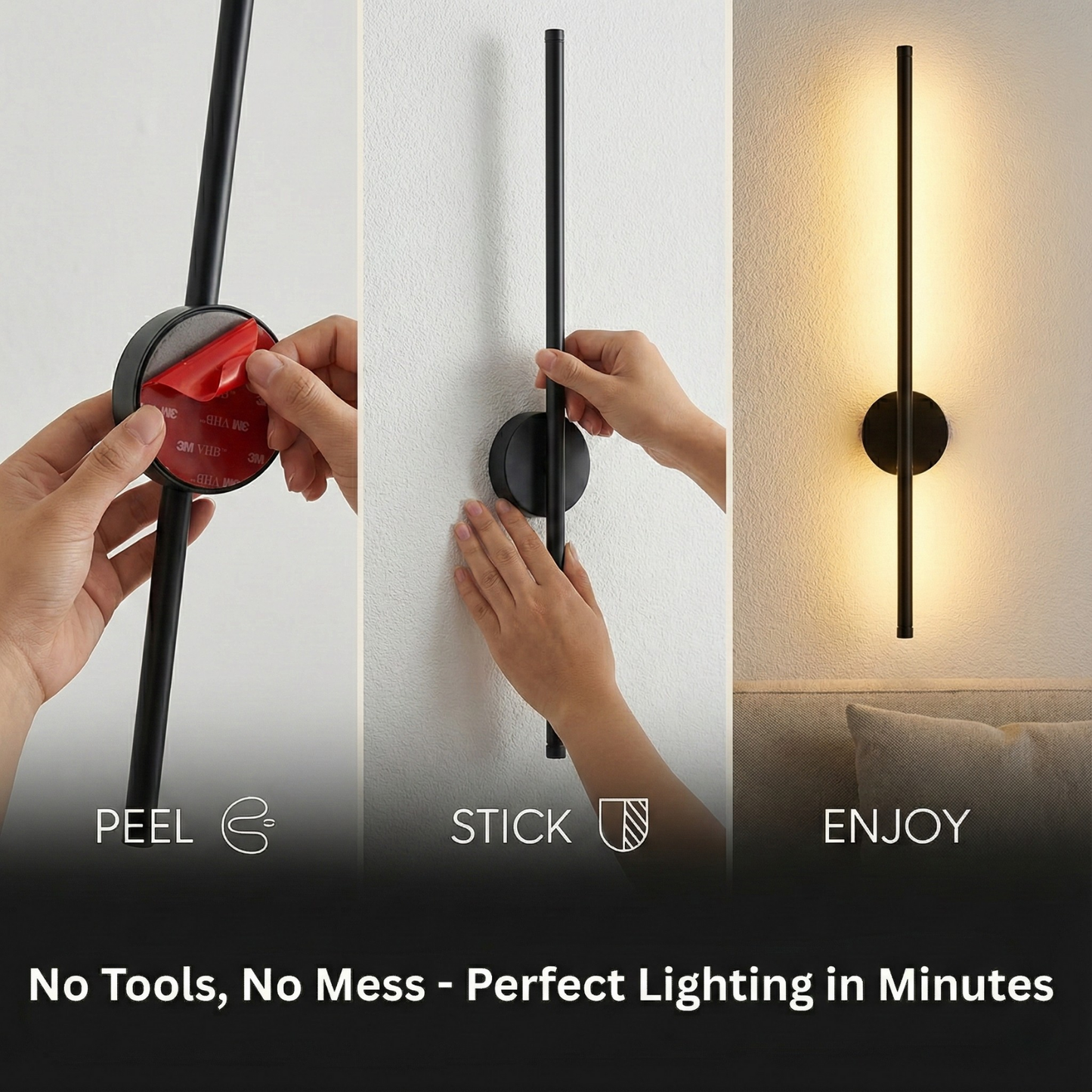 Luma Axis | Wireless LED Wall Sconce for Modern Living Room & Bedside