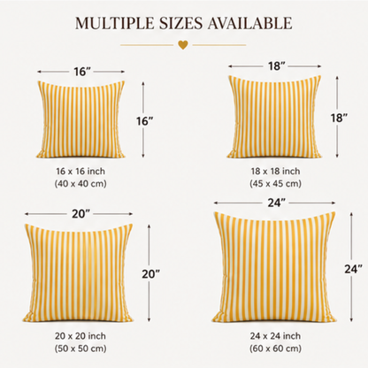 Sunwoven Stripe Bohemian Pillow Cover - Textured Yellow Ticking (20"x20")