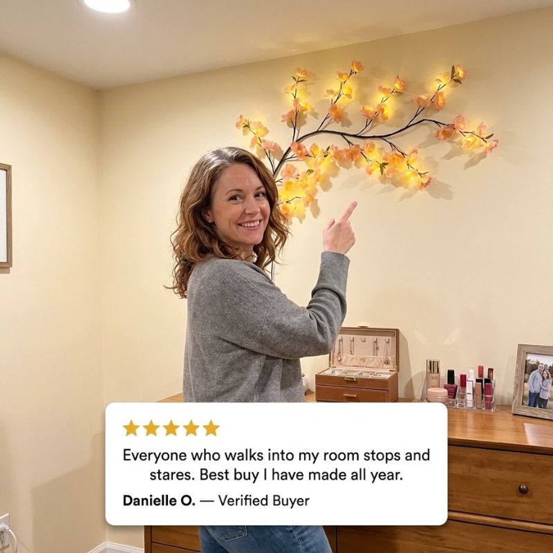 BLOOMDUSK™ – BENDABLE CHERRY BLOSSOM VINE LED WALL LIGHT