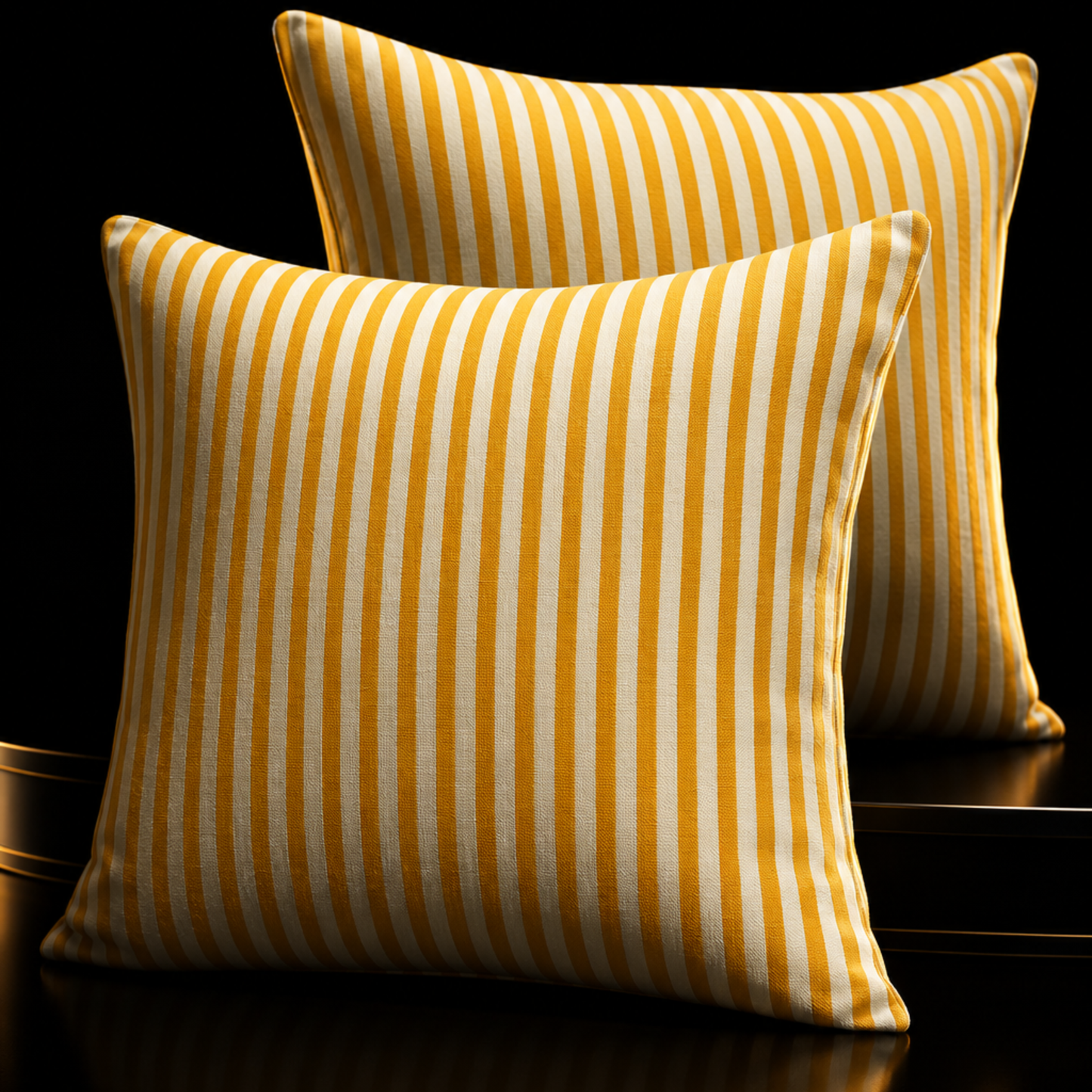 Sunwoven Stripe Bohemian Pillow Cover - Textured Yellow Ticking (20"x20")