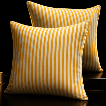 Sunwoven Stripe Bohemian Pillow Cover - Textured Yellow Ticking (20"x20")