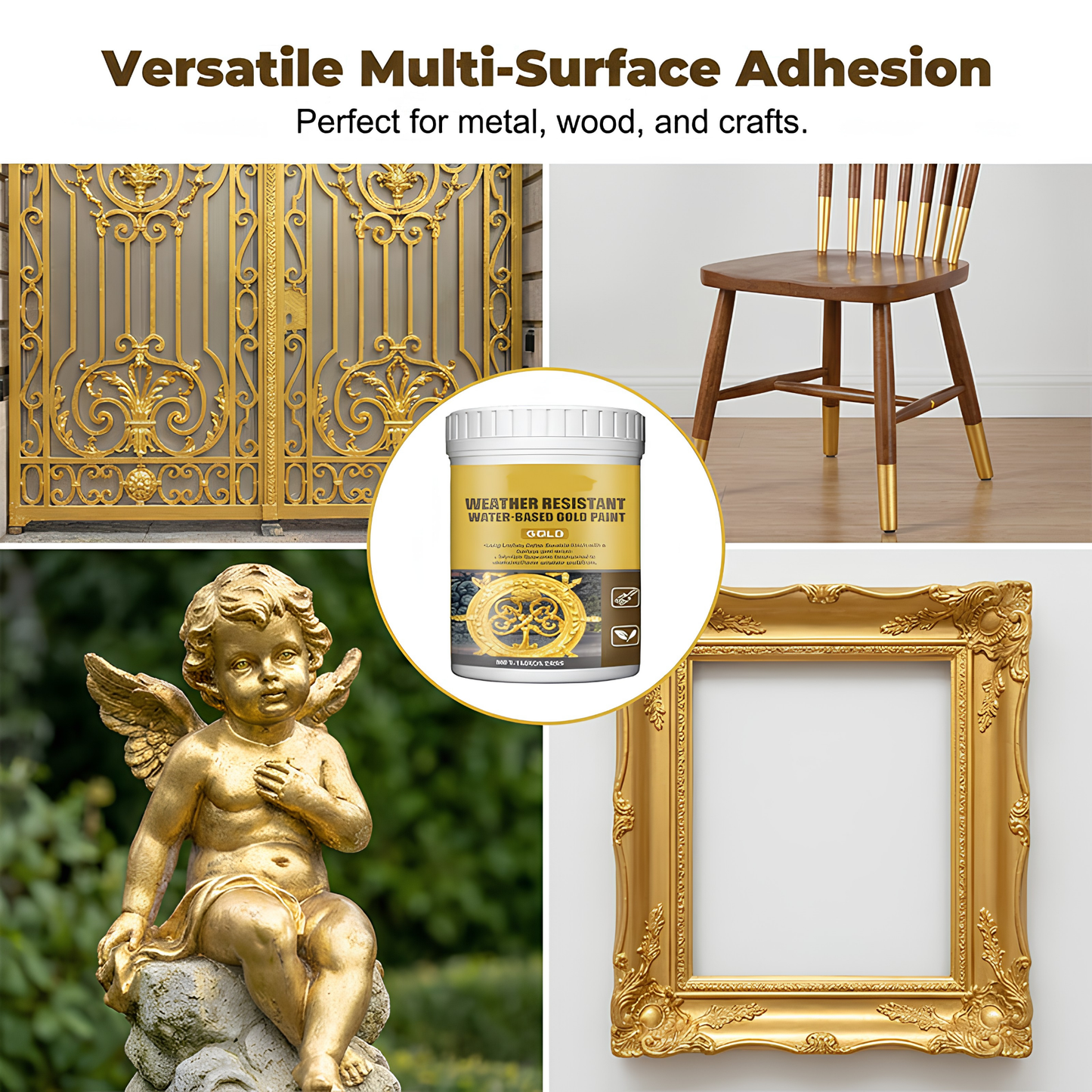 Weather-resistant - water-based gold paint