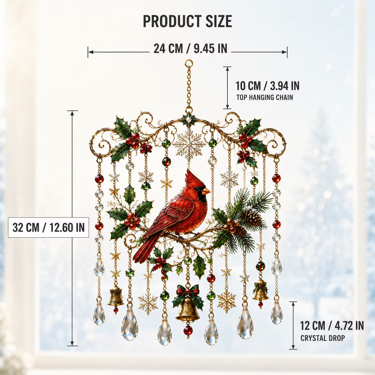 Handmade Christmas Stained Glass Window Hanging