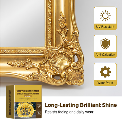 Weather-resistant - water-based gold paint
