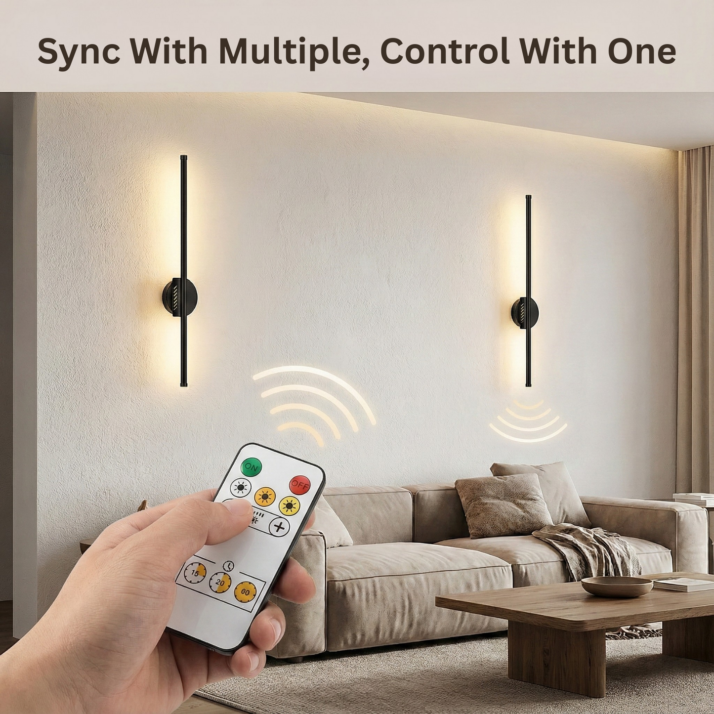Luma Axis | Wireless LED Wall Sconce for Modern Living Room & Bedside
