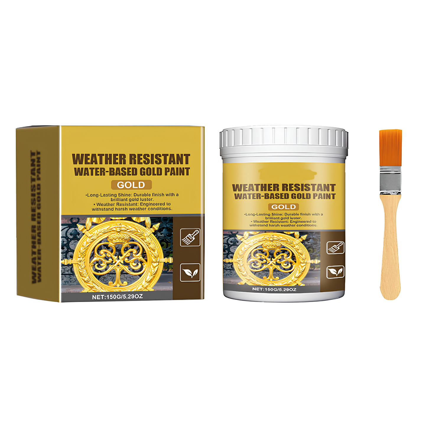 Weather-resistant - water-based gold paint