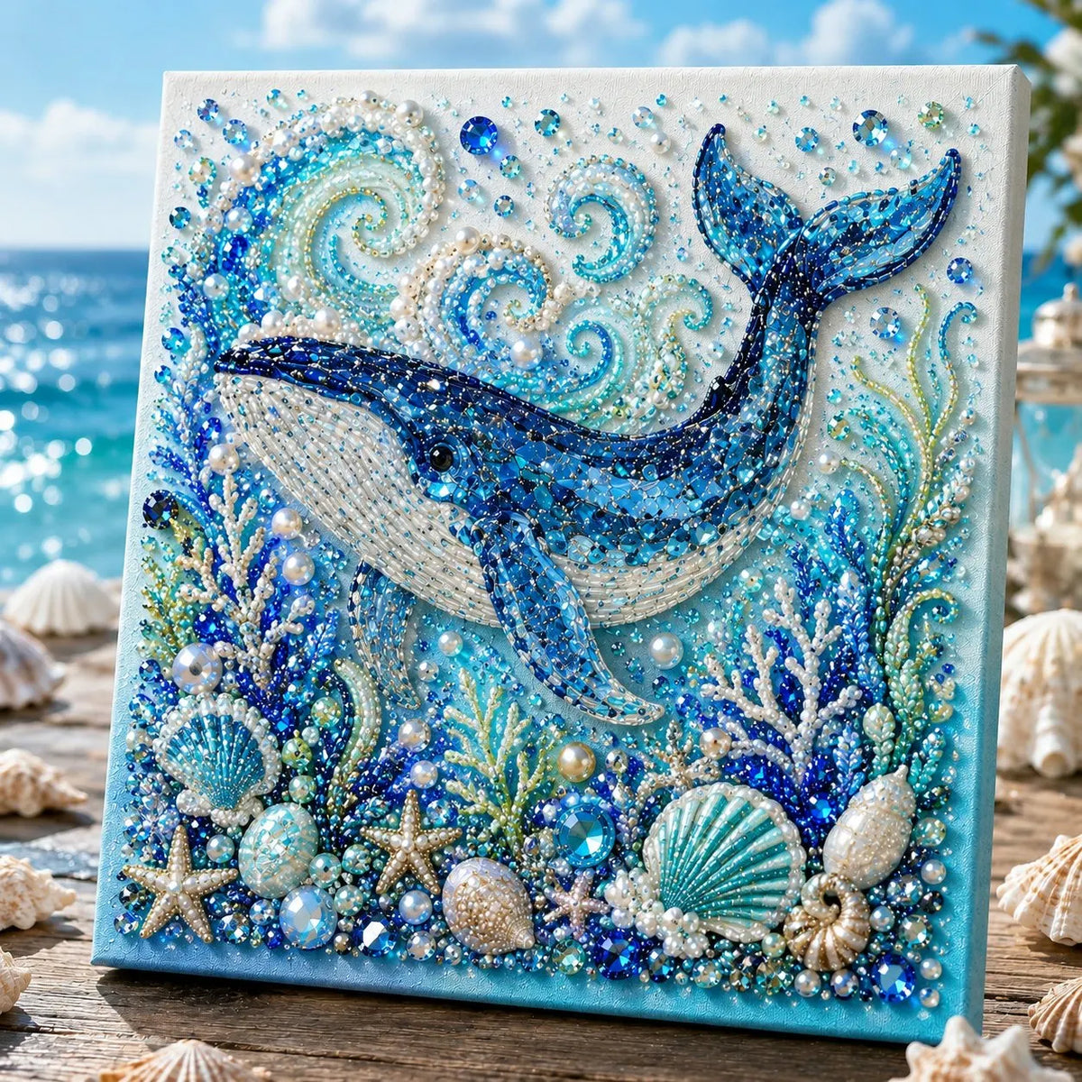 🌊✨ Ocean Theme Pearl Art DIY Kit – Relaxing DIY Craft to Create Stunning Coastal Artwork
