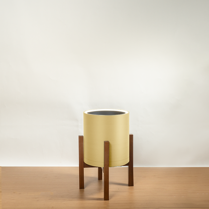 Aura | Medium Round LED Planter - Luna White