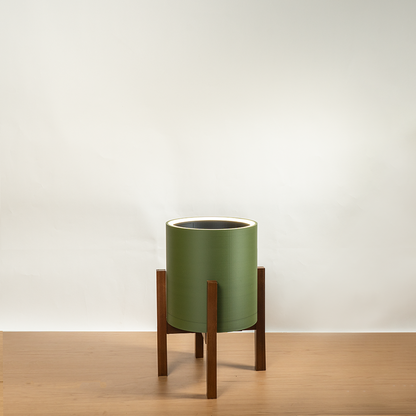 Aura | Medium Round LED Planter - Luna White