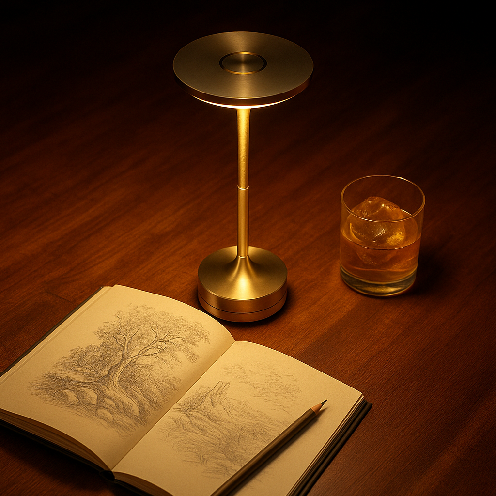 Luma Solis Cordless Minimalist Table Lamp - Rechargeable LED Accent Light