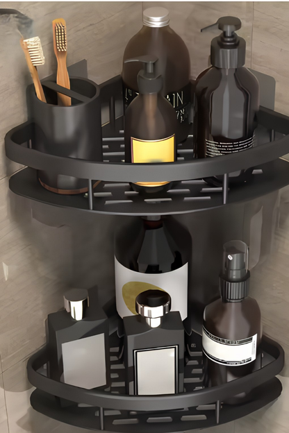 Heavy-Duty Aluminum Corner Shower Basket – Rustproof No-Drill Shelf