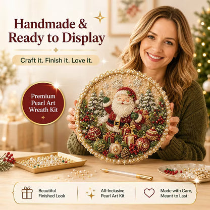 ✨ Four Seasons & Holiday Pearl Art Hanging Wreath Kit | Luxury Flocked Canvas with Scratch-Resistant Non-Fading Pearl Beads DIY Handmade Seasonal Decor 💎
