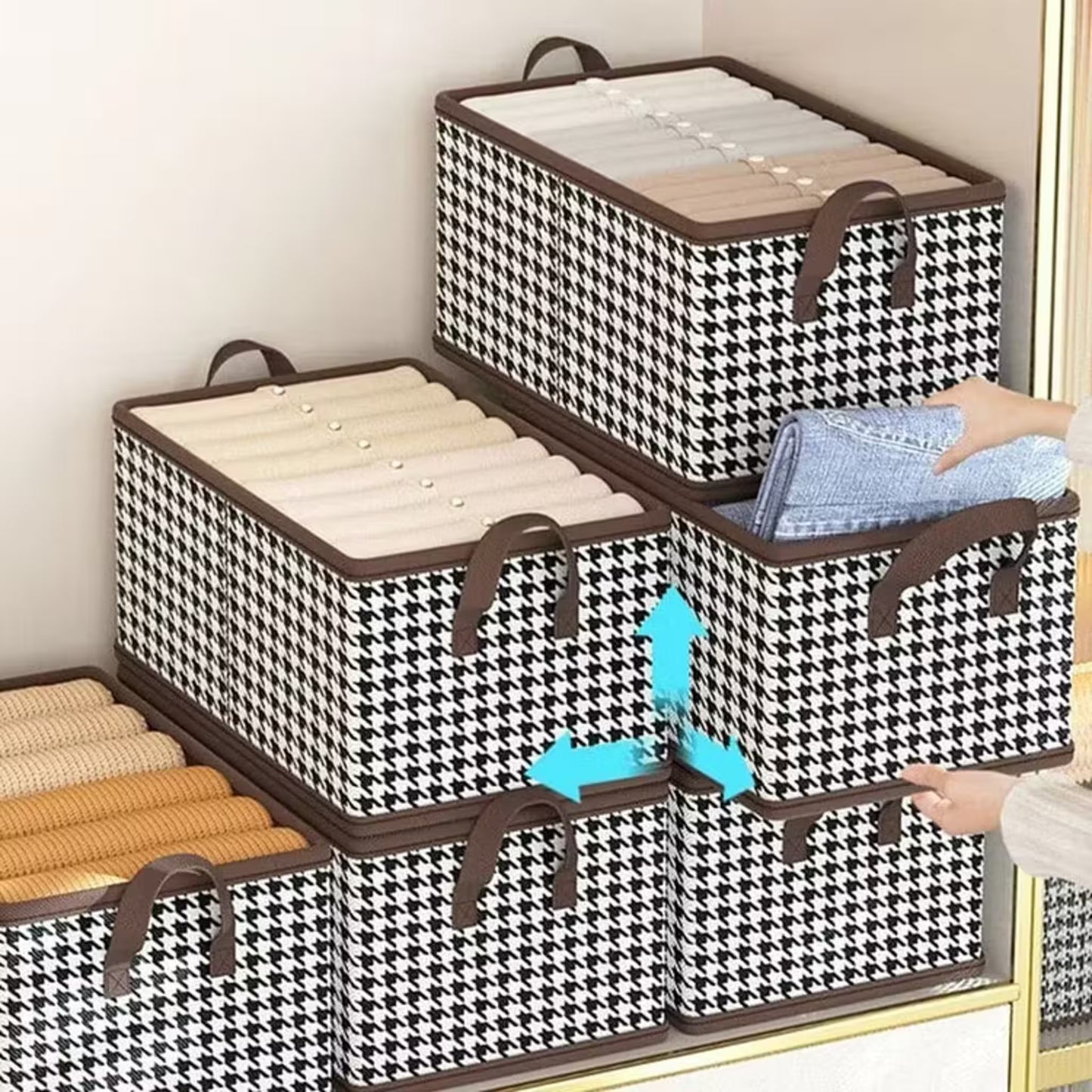Foldable jeans organizer for the closet