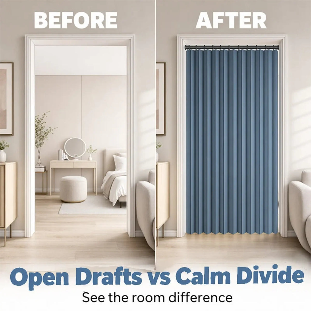 No-Drill Magnetic Accordion Door Curtain