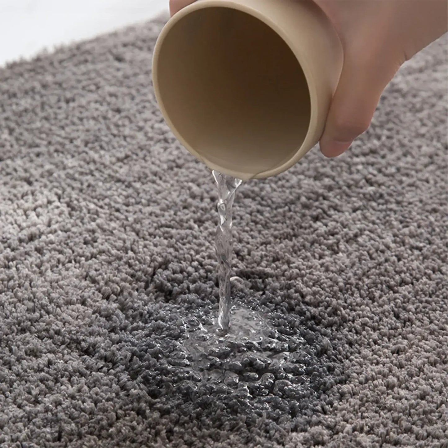 Thickened solid color bathroom non-slip floor mat shower room door absorbent foot mat square long hair toilet