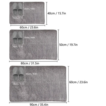 Thickened solid color bathroom non-slip floor mat shower room door absorbent foot mat square long hair toilet