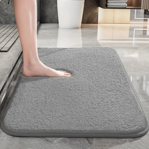 Thickened solid color bathroom non-slip floor mat shower room door absorbent foot mat square long hair toilet