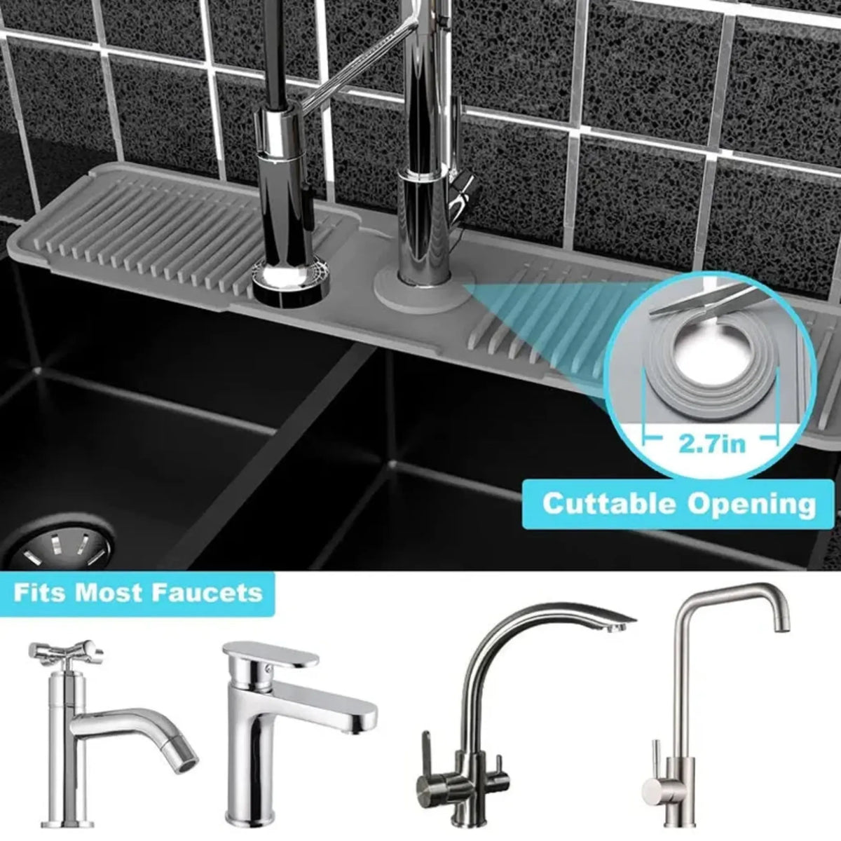 Quick-Dry Faucet Mat for Kitchen Sink