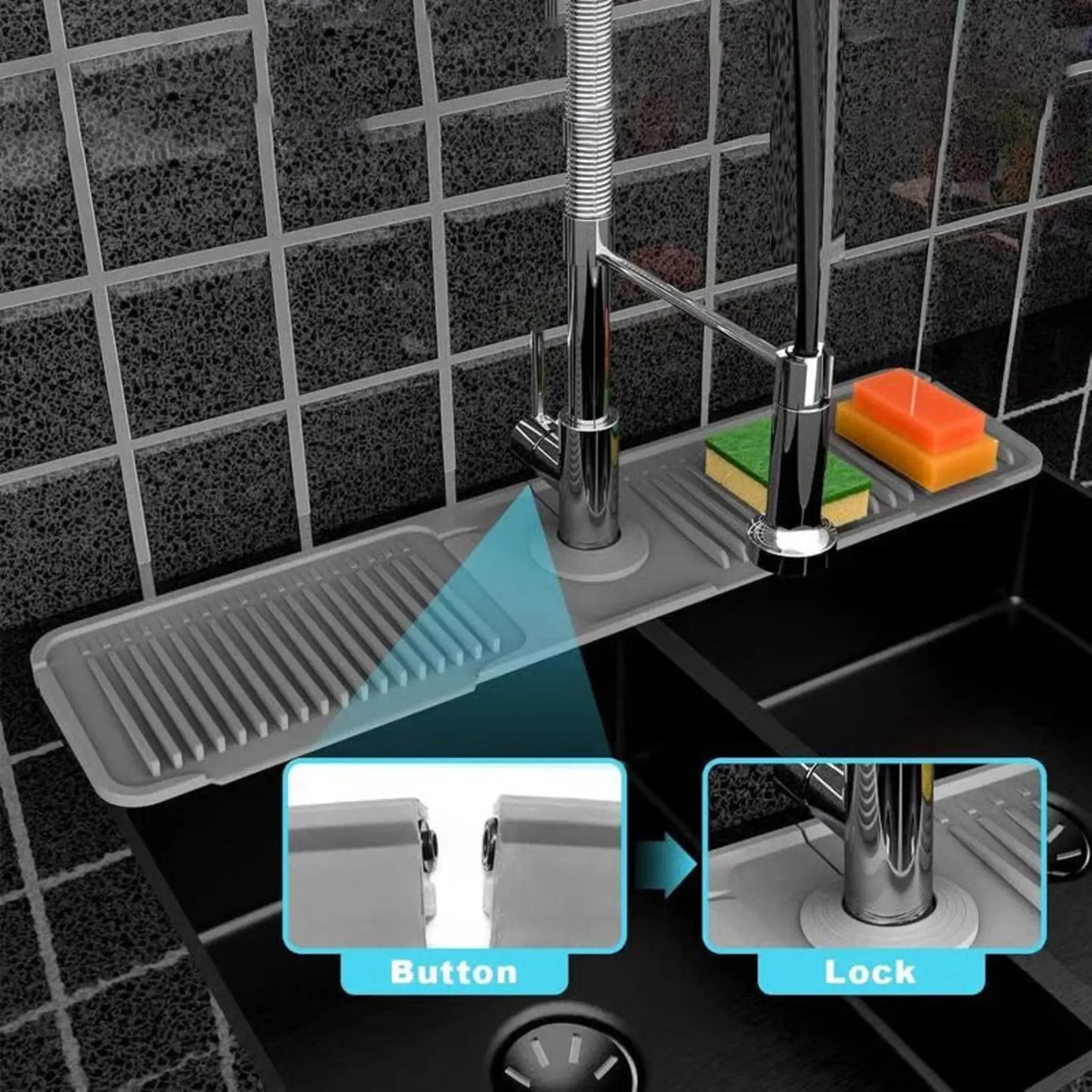 Quick-Dry Faucet Mat for Kitchen Sink