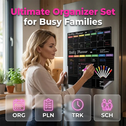 Magnetic Fridge Calendar Planner Set