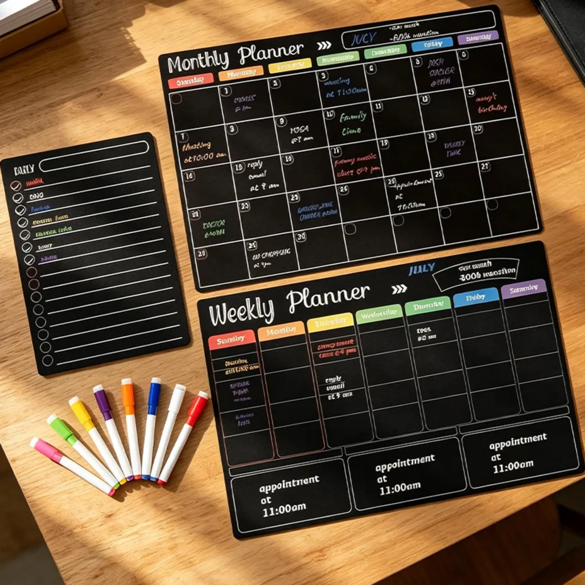 Magnetic Fridge Calendar Planner Set