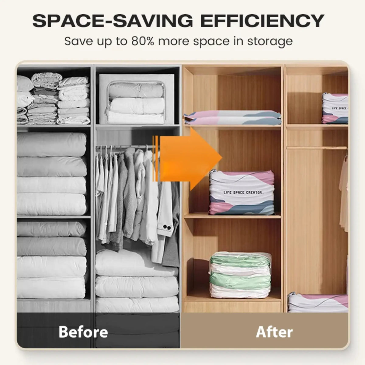 🛏️🗄️No‑Pump Vacuum Storage Bags