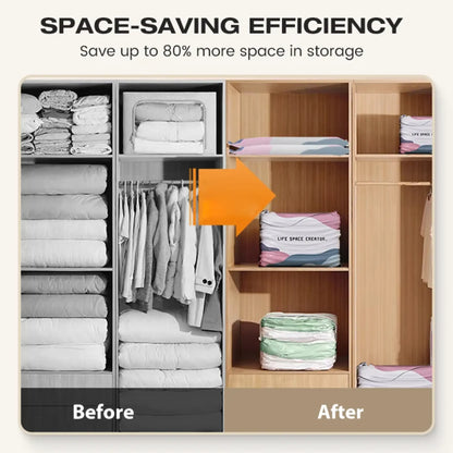 🛏️🗄️No‑Pump Vacuum Storage Bags