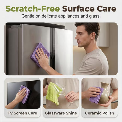 ⏰ Premium Bamboo Fiber Microfiber Cloths – Tear-Off Design & Antibacterial Protection